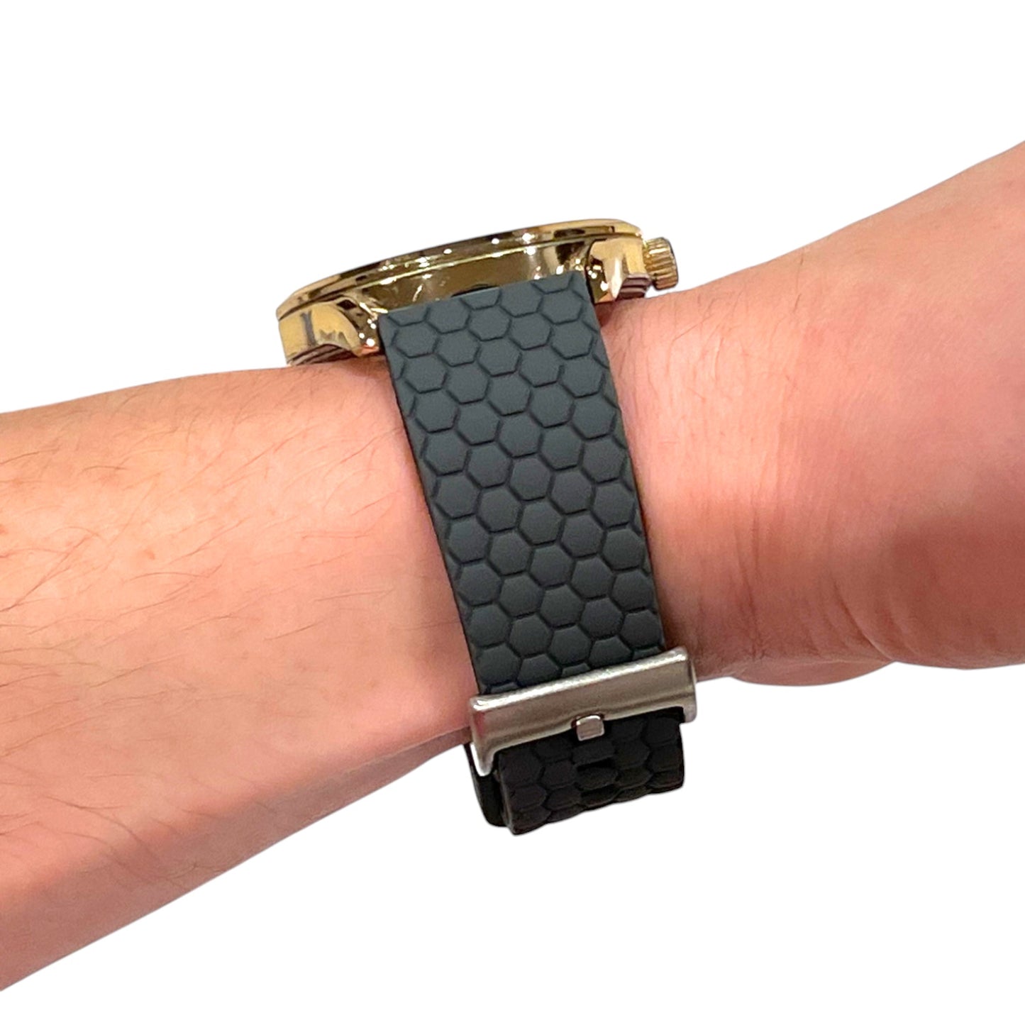 Grey Top Black Bottom Honeycomb Watch Band