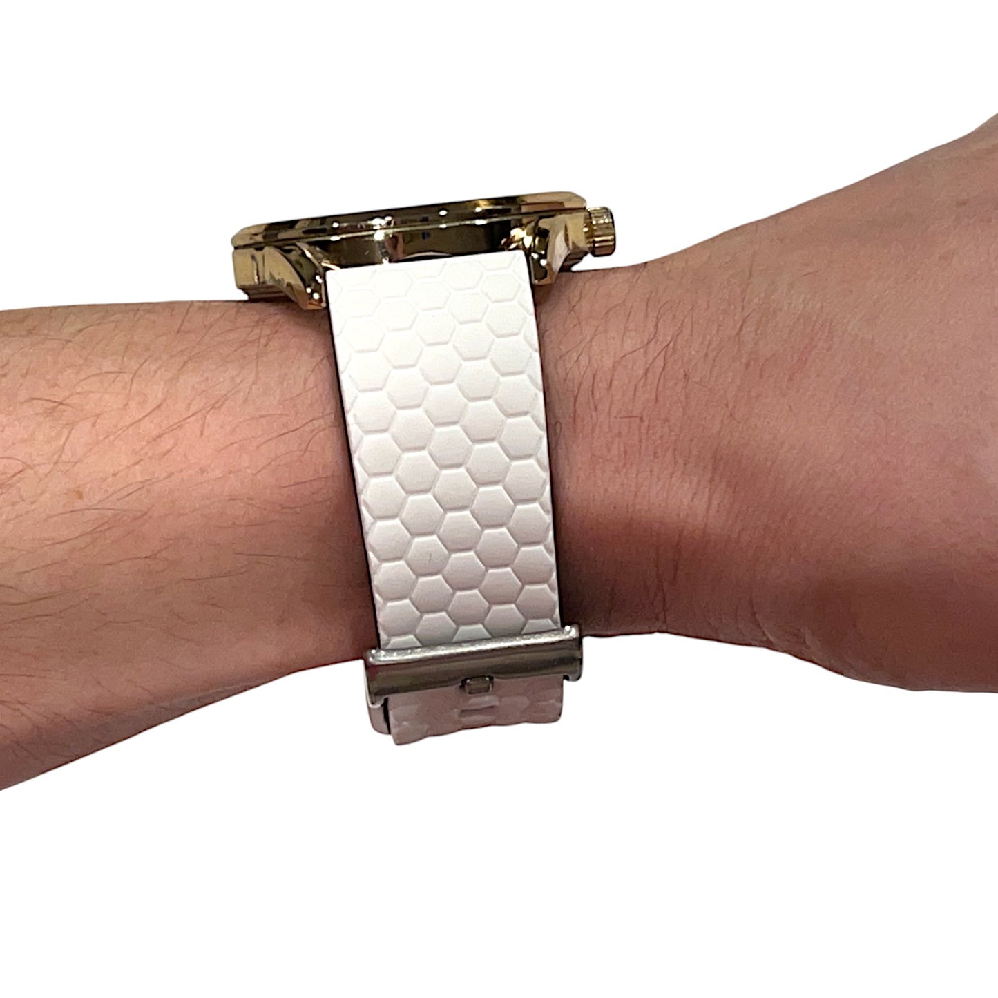 White Top Black Bottom Honeycomb Watch Band