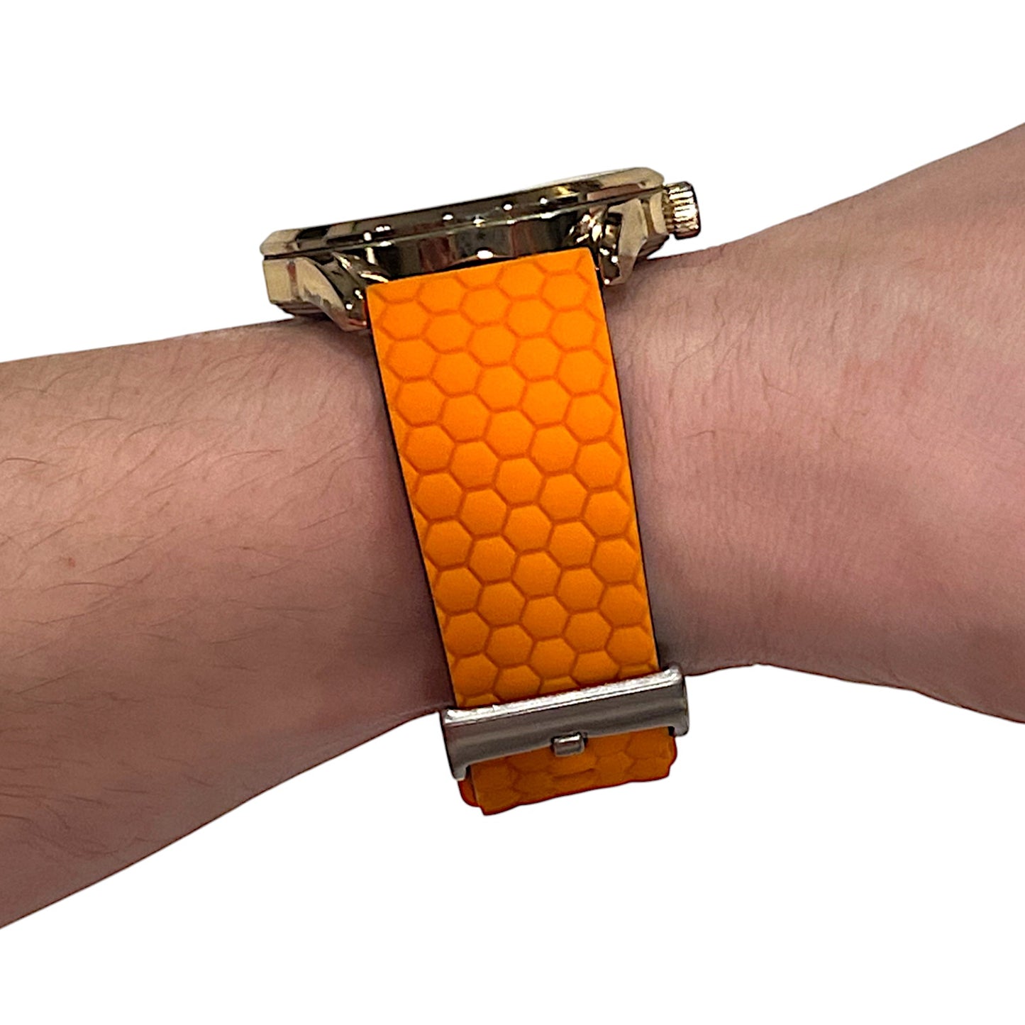 Orange Top Black Bottom Honeycomb Watch Band