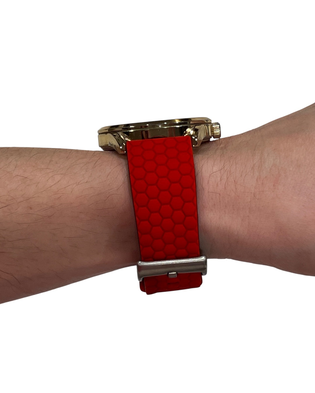 Red Top Black Bottom Honeycomb Watch Band