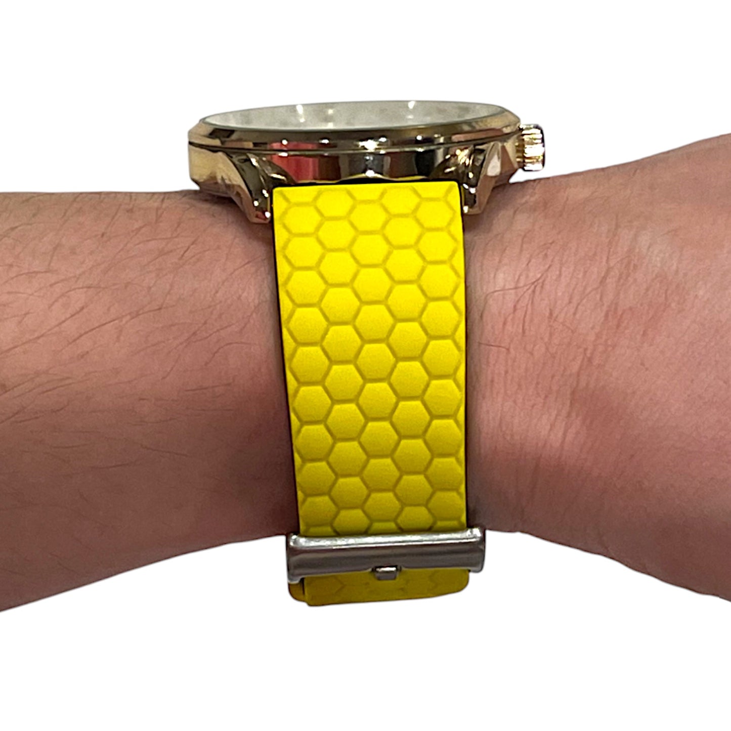 Yellow Top Black Bottom Honeycomb Watch Band