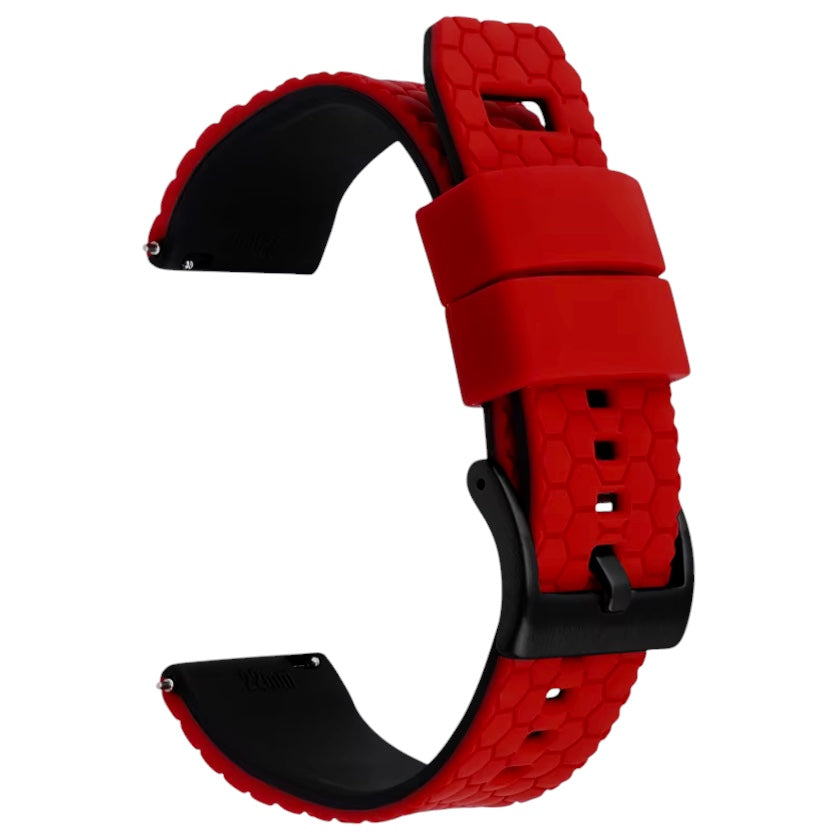 Red Top Black Bottom Honeycomb Watch Band