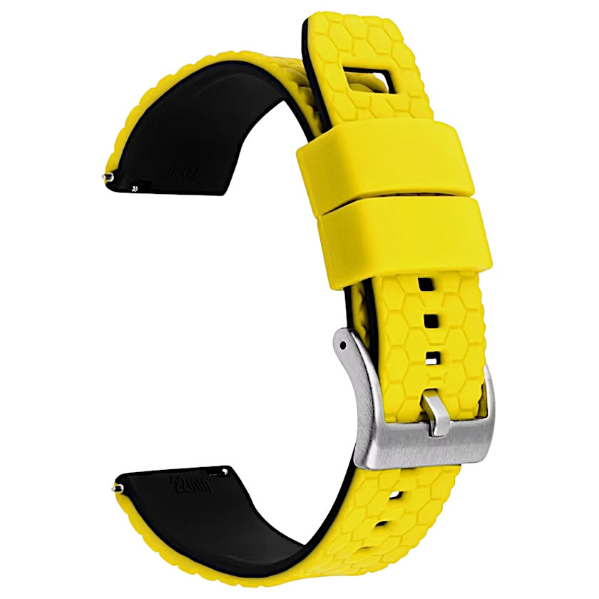 Yellow Top Black Bottom Honeycomb Watch Band