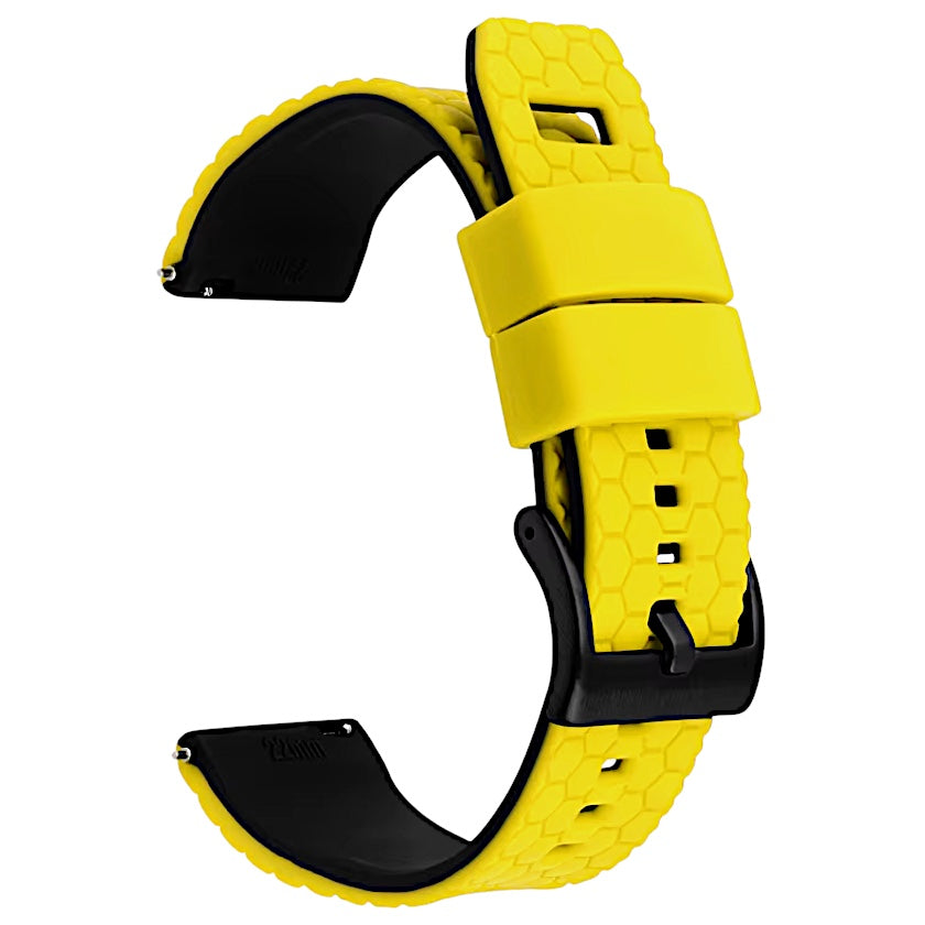 Yellow Top Black Bottom Honeycomb Watch Band