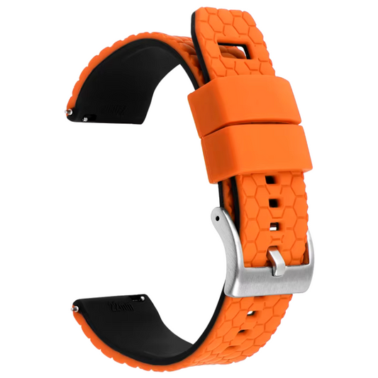 Orange Top Black Bottom Honeycomb Watch Band