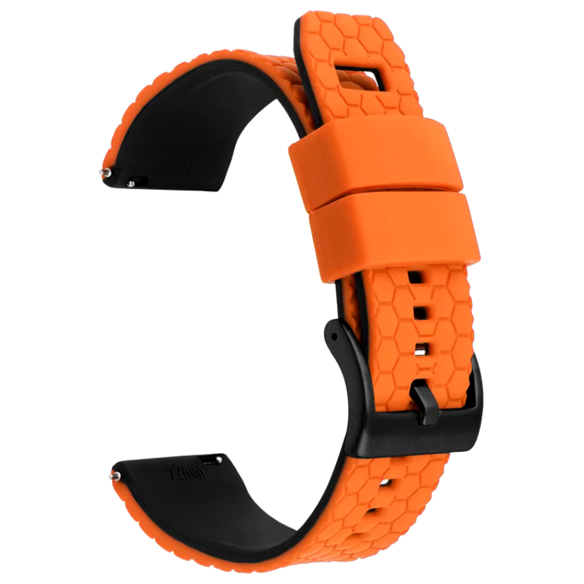 Orange Top Black Bottom Honeycomb Watch Band