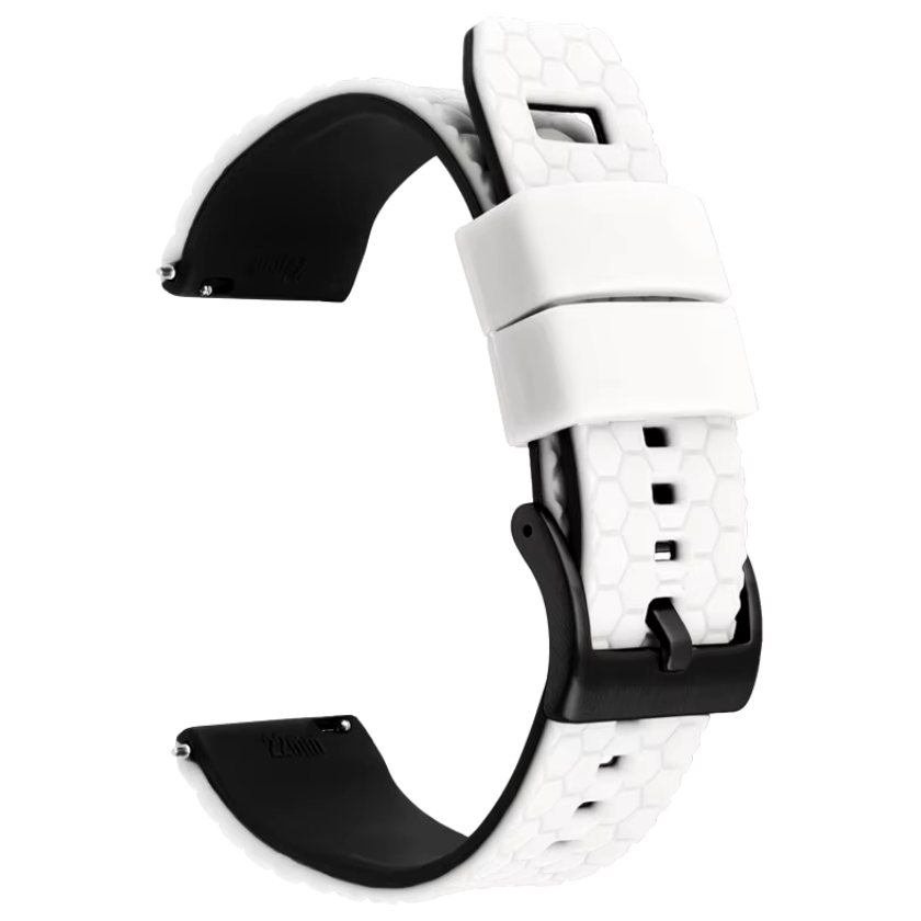 White Top Black Bottom Honeycomb Watch Band